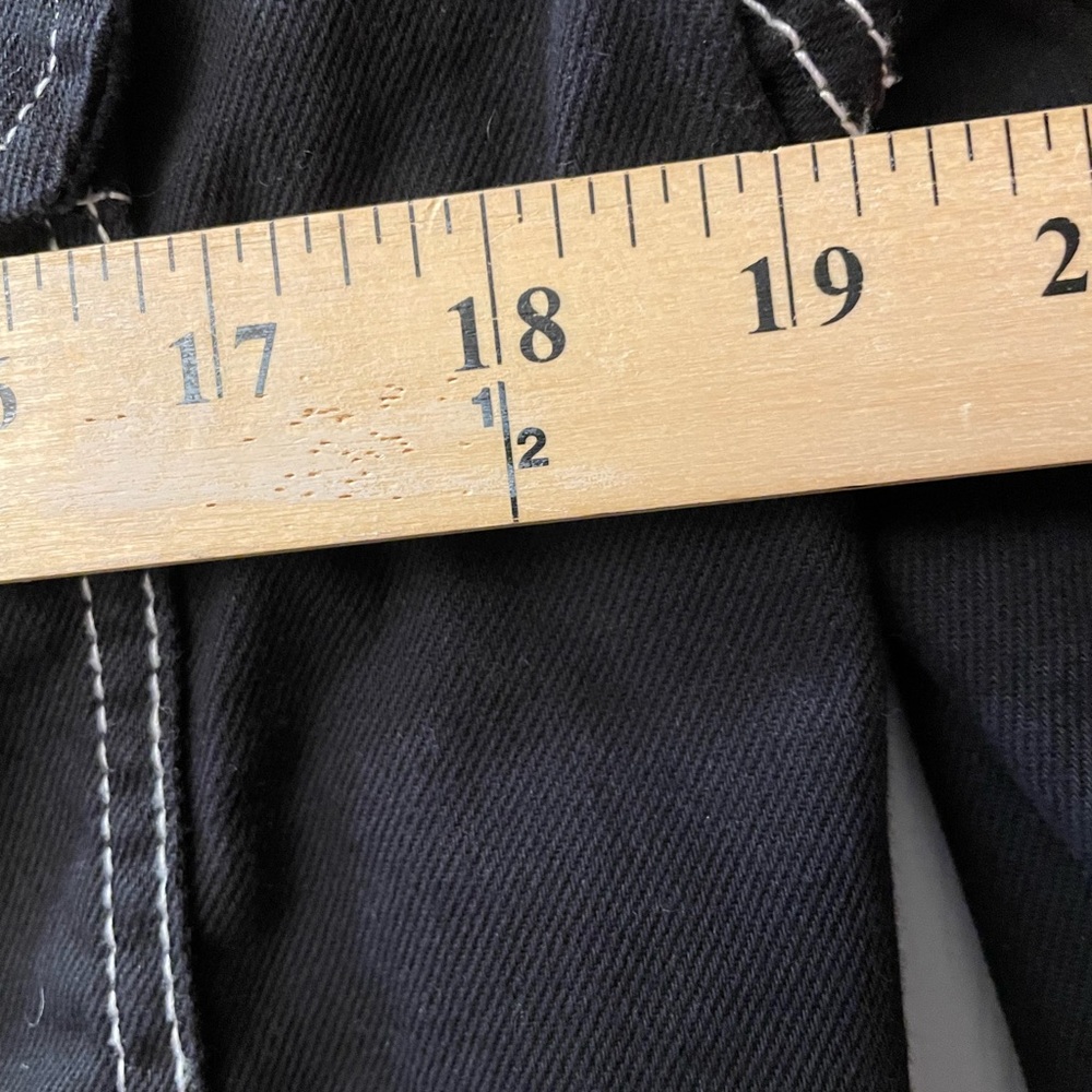 H&M Black Cotton Zip Up Denim Jean Jacket Cropped Oversized - Picture 5 of 7
